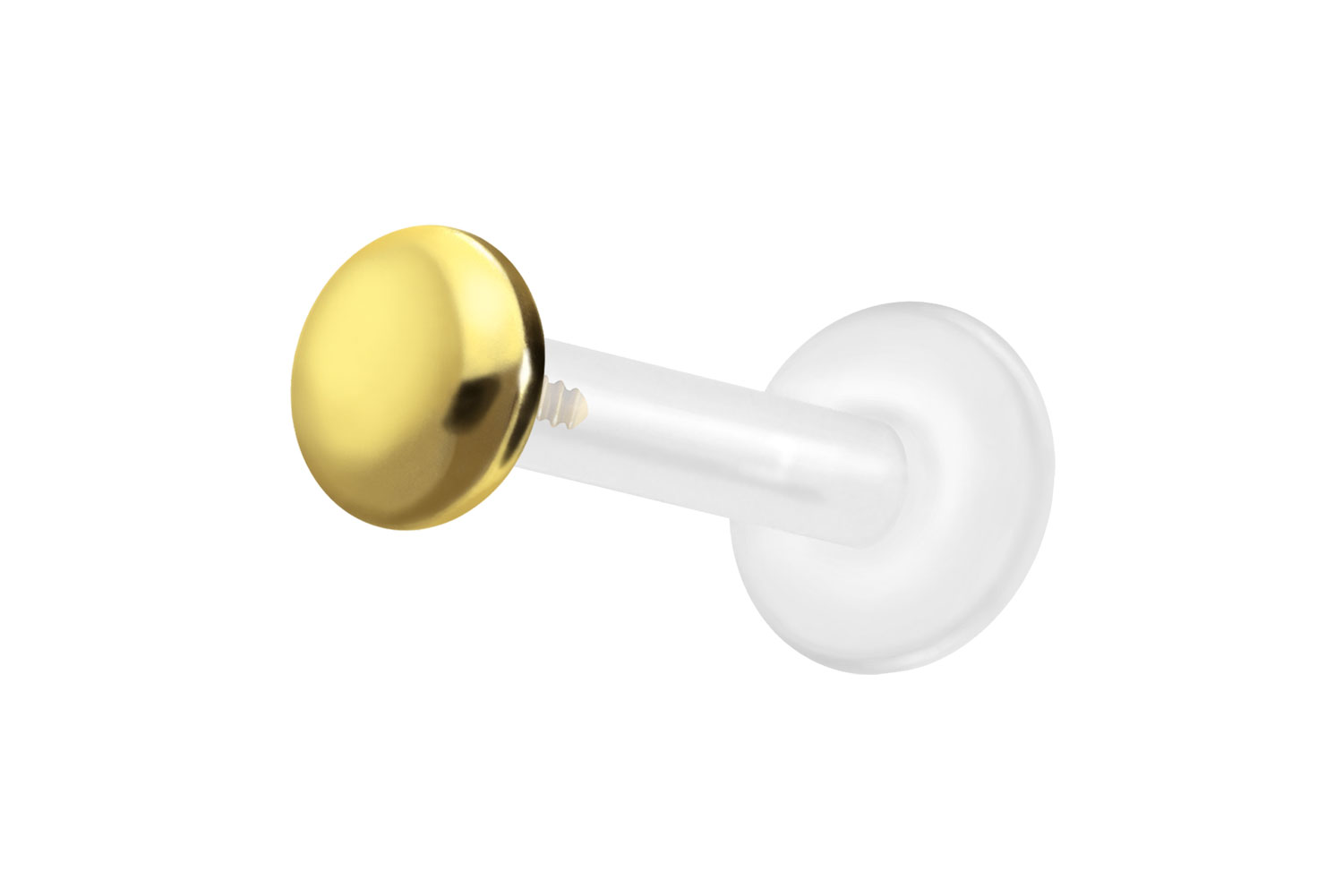 PTFE Labret mit Innengewinde + Titan-Aufsatz FLACH